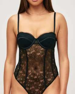 New Body tanga en dentelle florale Bodys|Soutiens-Gorge Grande Taille