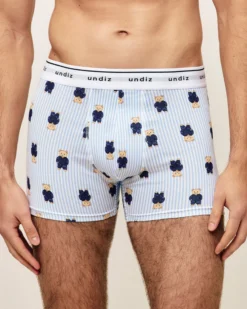 Sale Boxer en coton à rayure et otif ouron Homme Boxers À Motifs