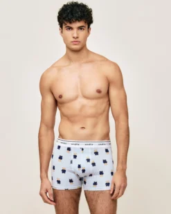 Sale Boxer en coton à rayure et otif ouron Homme Boxers À Motifs