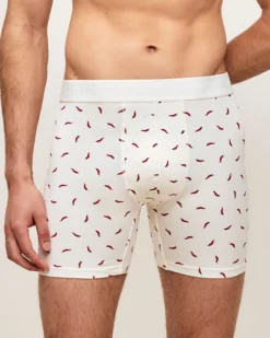 Clearance Boxer ong en coton avec otif pient Homme Boxers À Motifs