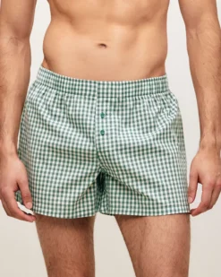 Sale Caeçon en coton à carreaux Homme Caleçons À Motifs