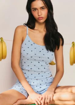 Débardeur en jerey à otif feuri Hauts De Pyjamas