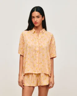 Outlet Enebe cheie et hort à rayure et otif banane Sets De Pyjamas