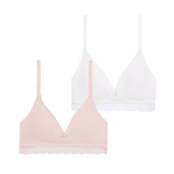 Clearance Lot de 2 soutiens-gorge triangle ados en coton Sans Armature|Triangles