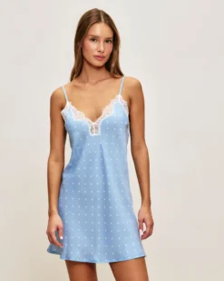 Sale Nuiette en atin à poi Robes|Nuisettes