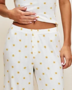 New Pantaon droit en jerey à feur Pantalons De Pyjamas|Pyjamas Pour Les Grandes