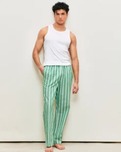 Discount Pantaon en coton à rayure Homme Pyjamas Et Tenues D'Intérieur