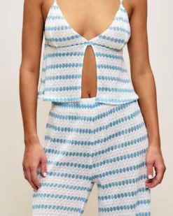 Online Pantaon en crochet avec otif rayé Pantalons|Pyjamas Pour Les Grandes
