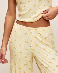 Outlet Pantaon en jerey côteé avec otif banane Pantalons De Pyjamas|Pyjamas Pour Les Grandes