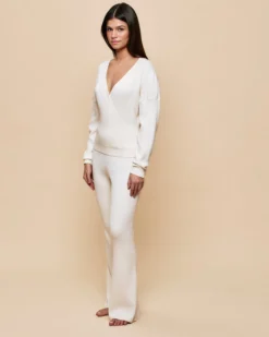 Clearance Pantaon en aie côteée Pantalons
