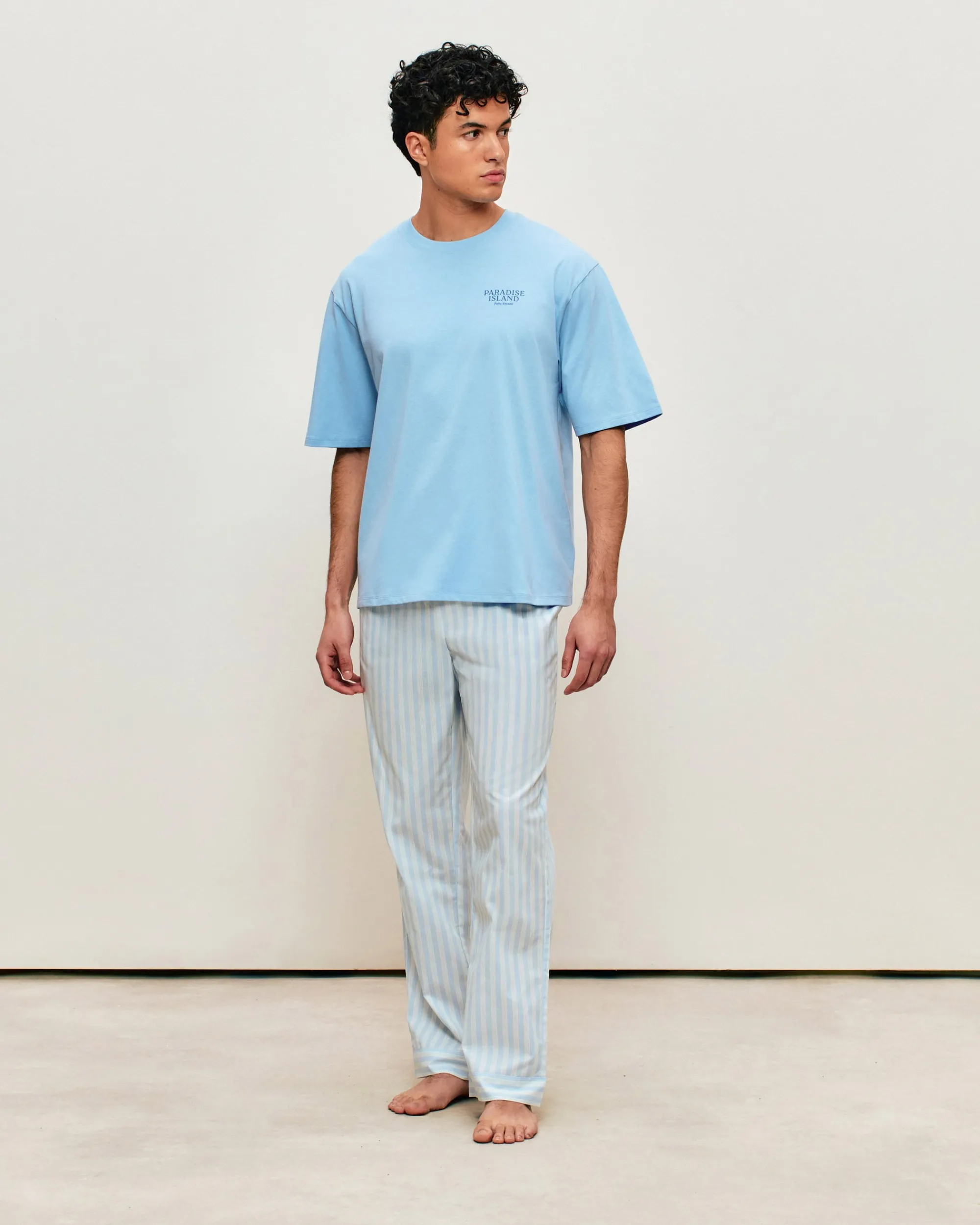 Best Pantaon en popeine de coton à rayure Homme Pyjamas Et Tenues D'Intérieur