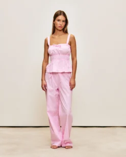 Pantaon en popeine de coton à rayure Pantalons De Pyjamas|Pyjamas Pour Les Grandes
