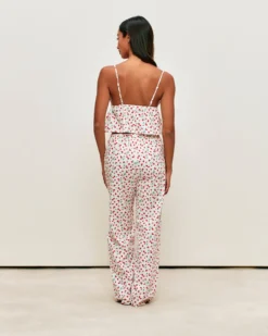 Discount Pantaon en popeine de coton à iprié fraie, feur et coccinee Pantalons De Pyjamas