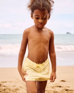 Best Short de maillot de bain à motif vichy gaufré Shorty