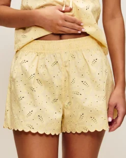 Online hort en coton avec broderie angaie Shorts