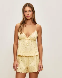 Online hort en coton avec broderie angaie Shorts