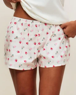Discount hort en coton à otif fraie Shorts De Pyjamas