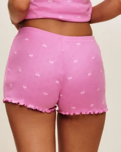 Sale hort en coton pointee avec iprié nœud Shorts De Pyjamas|Pyjamas Pour Les Grandes