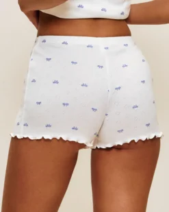 Best hort en coton pointee avec iprié nœud Shorts De Pyjamas
