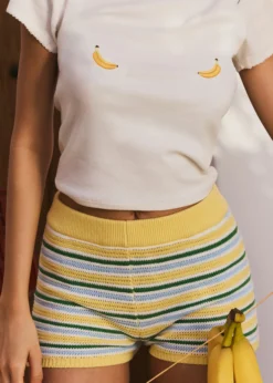 Discount hort en crochet rayé Shorts