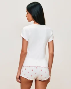 Best hort en jerey avec otif gacé Shorts De Pyjamas|Pyjamas Pour Les Grandes