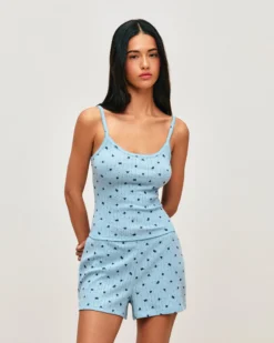 Discount hort en pointee iprié feur et poi Shorts De Pyjamas