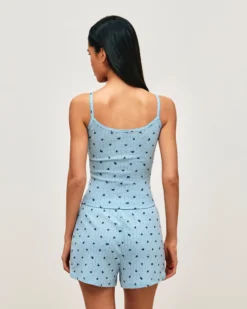 Discount hort en pointee iprié feur et poi Shorts De Pyjamas