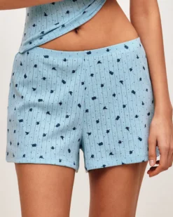 Discount hort en pointee iprié feur et poi Shorts De Pyjamas