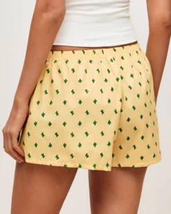 Hot hort en popeine de coton iprié cactu Shorts De Pyjamas