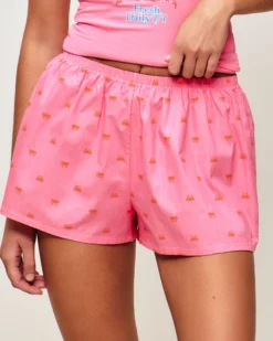 Clearance hort en popeine iprié crabe Shorts De Pyjamas