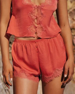 New hort en atin et dentee Shorts De Pyjamas