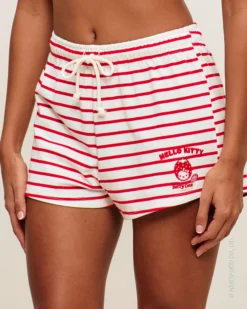 Sale hort arinière en jerey épai avec broderie Heo Kitty Shorts