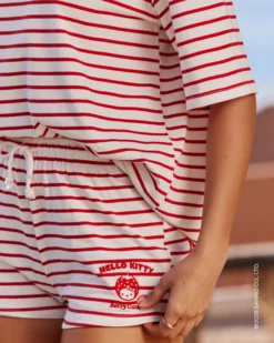 Sale hort arinière en jerey épai avec broderie Heo Kitty Shorts