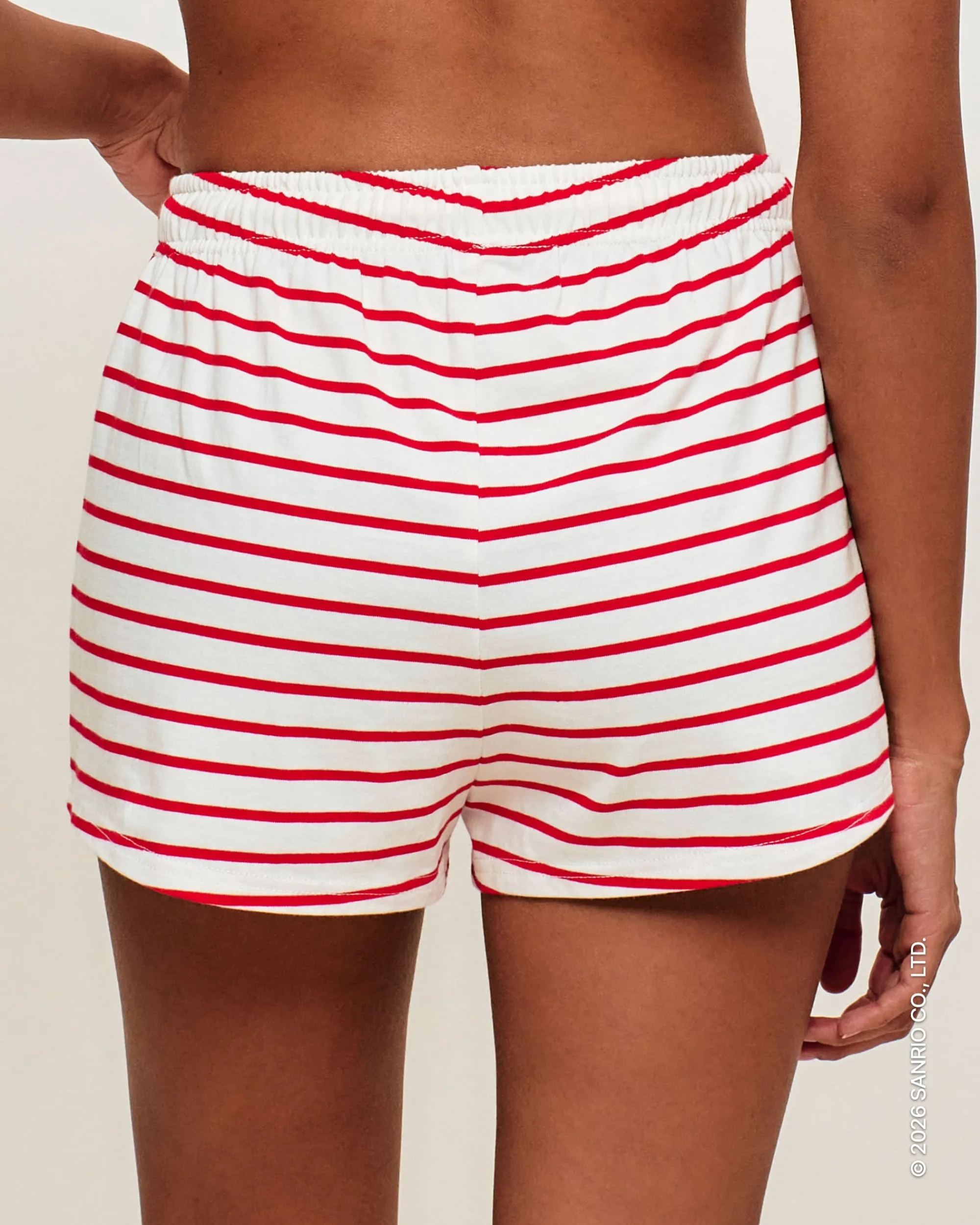 Sale hort arinière en jerey épai avec broderie Heo Kitty Shorts