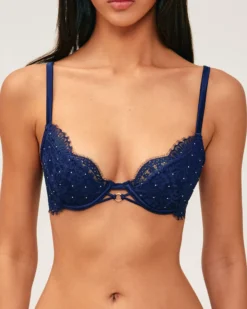 Discount Soutien-gorge ampliforme en dentelle à strass argentés Ampliformes|Avec Armatures
