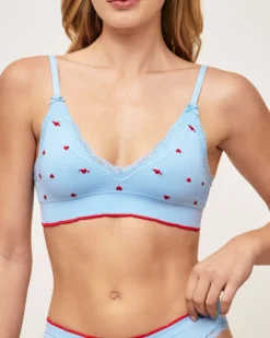 Hot outien-gorge braière triange broderie cœur Sans Armature|Triangles