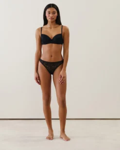 Soutien-gorge à coque fine en dentelle florale Ampliformes|Avec Armatures