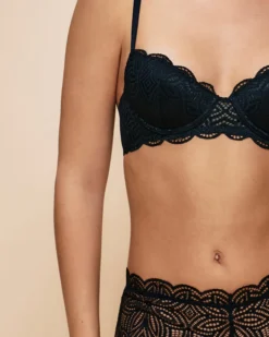 Soutien-gorge à coques fines en dentelle Ampliformes|Avec Armatures