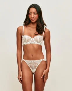 New Soutien-gorge corbeille en dentelle florale et bretelles amovibles Avec Armatures|Corbeilles