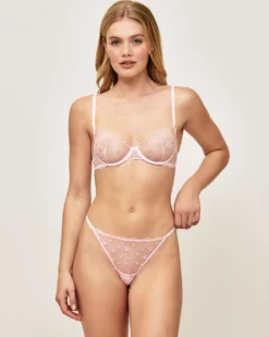 Soutien-gorge corbeille en mesh broderies cœurs Avec Armatures|Corbeilles