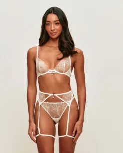 Online Soutien-gorge corbeille en mesh avec broderies florales et pendentif perle Avec Armatures|Corbeilles