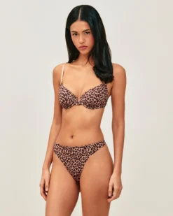 Outlet Soutien-gorge corbeille en microfibre imprimé léopard Avec Armatures|Soutiens-Gorge Invisible
