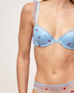Outlet Soutien-gorge push-up avec broderies et messages d'amour Avec Armatures|Push-Up
