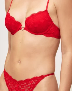 Online Soutien-gorge push-up en dentelle broderies coeurs Avec Armatures|Push-Up