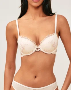 Online Soutien-gorge push-up en mesh brodé Avec Armatures|Push-Up