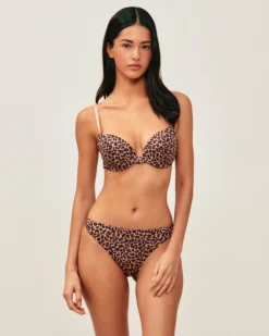 New Soutien-gorge push-up en microfibre imprimé léopard Avec Armatures|Soutiens-Gorge Invisible