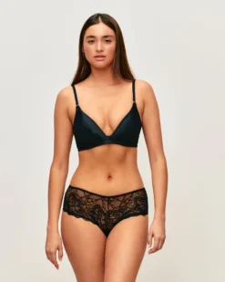 Hot Soutien-gorge push-up en satin et dentelle Sans Armature|Push-Up