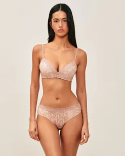 Clearance Soutien-gorge triangle push-up en microfibre motif serpent Sans Armature|Soutiens-Gorge Invisible