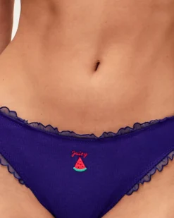 Sale Tanga en coton broderie patèque 
