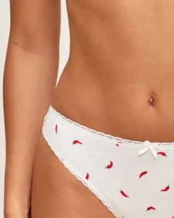 Sale Tanga en coton à otif pient Tangas